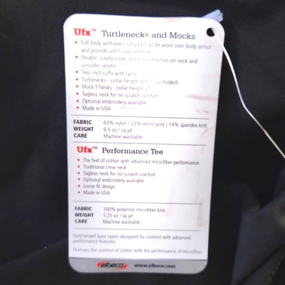 USFS Forest Service Elbeco Ufx Base Layers Black Mock Turtleneck Men's Medium - Picture 7 of 10